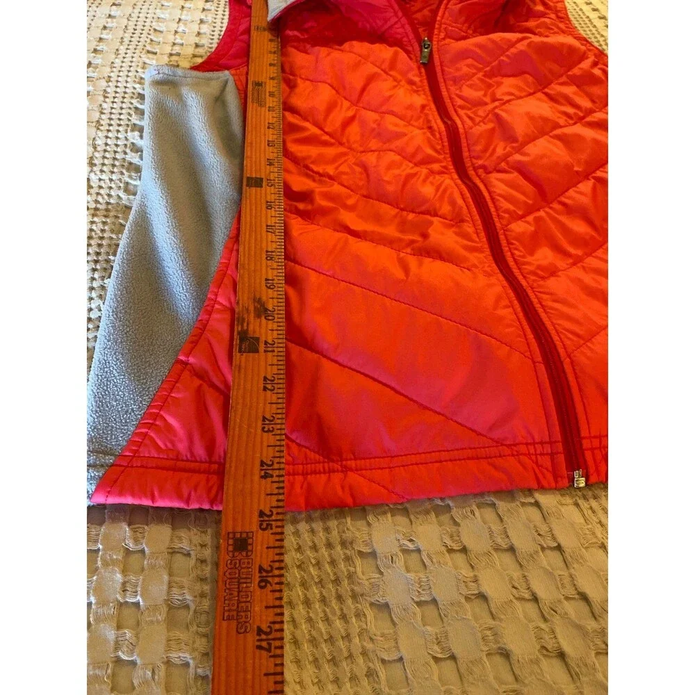Columbia Vest Women Full Zip Pink Orange Quilted Sz XL Outside/Inside‎ Pockets